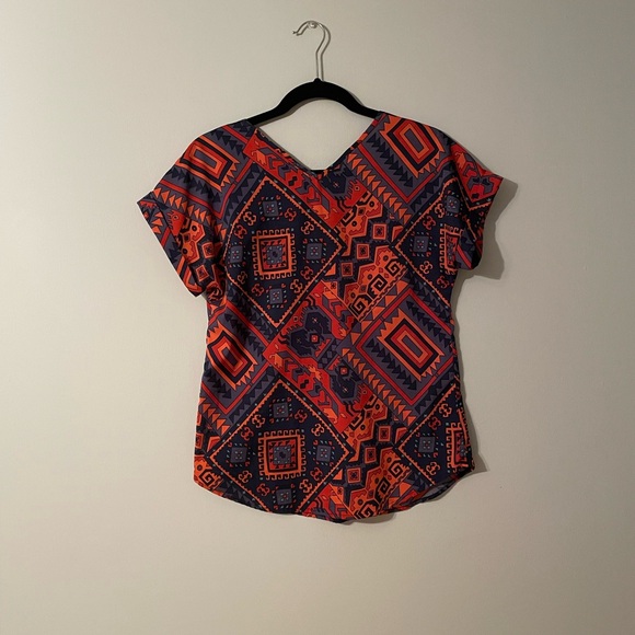 Lucky Brand blouse, Aztec pattern, multi-colored - Picture 3 of 3